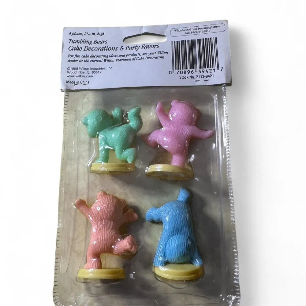 1998 VTG Wilton Tumbling Bear Cake Decorating Mold Set Baking Retro Nostalgic